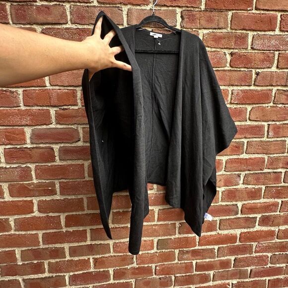 LOFT $89 Travel Wrap sweater shawl kimono Black ONE SIZE NEW - Picture 4 of 11